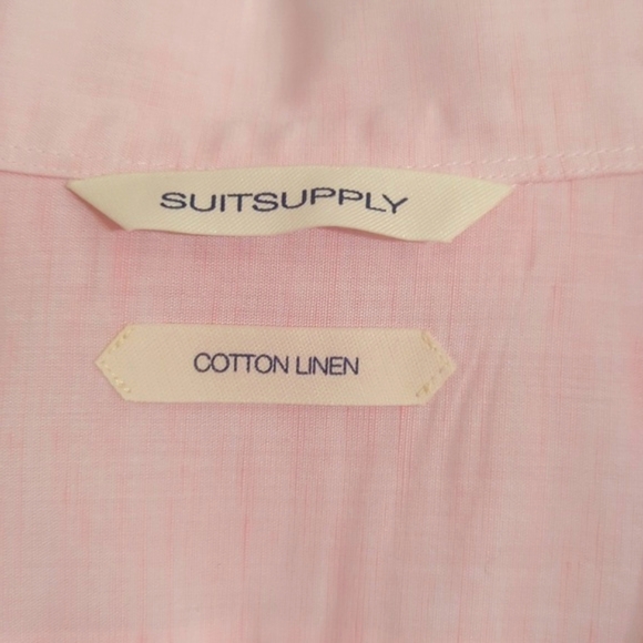 SuitSupply Cotton-Linen Blend Shirt  (Casual Spring/Summer) 16-16.5" Neck. - Picture 2 of 4